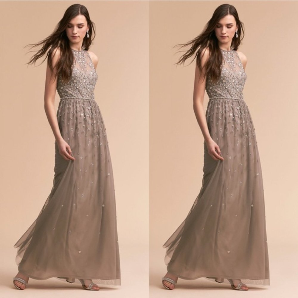 BHLDN Light Grey Ginny Dress
